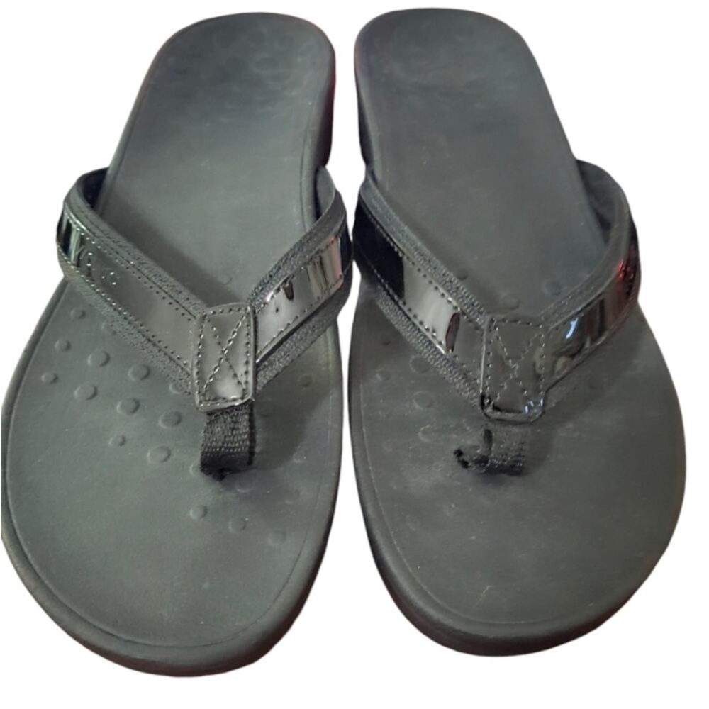 Vionic Black High Tide Platform Flip Flop Sandals size 11